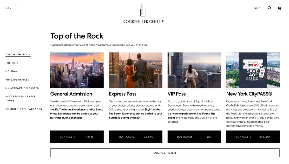 Top of the Rock booking